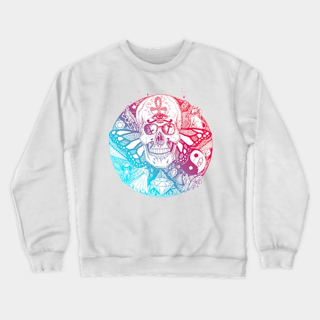 Dual Color Skull Circle of Humanity Crewneck Sweatshirt by kenallouis